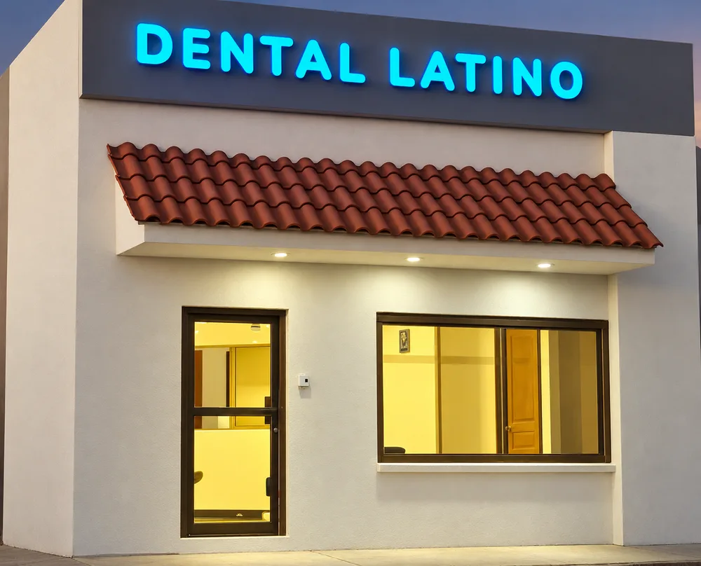Fachada de Dental Latino, fotografía retocada digitalmente